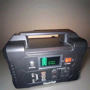 NEEDS REPAIR WORK. Fuse Blown?  Portable Solar Generator - Black